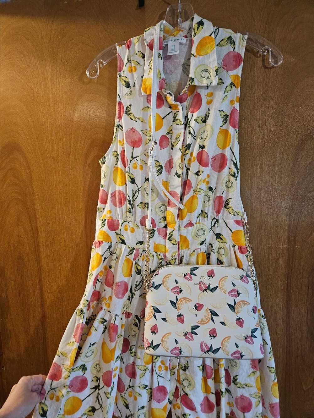 Cynthia Rowley White Sleeveless Fruit-Print Lemon Sundress, Nanette Lepore Purse